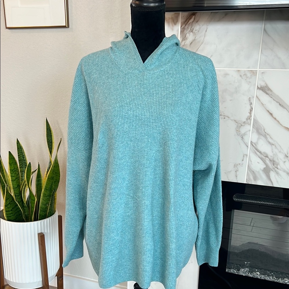 J. Jill Teal Hooded Sweater